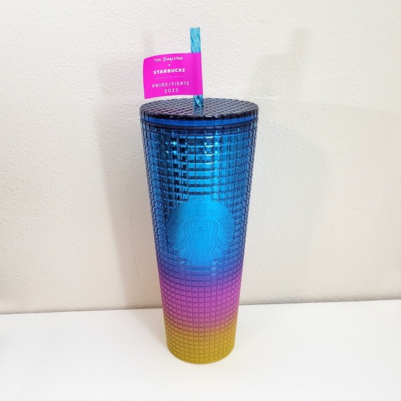 Starbucks 2023 Pride Tim Singleton Rainbow Grid Tumbler 24oz Venti Cup - Picture 2 of 4